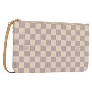 LOUIS VUITTON Damier Azur Neverfull MM Pouch LV Auth 153809